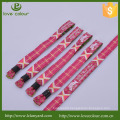 High quality event woven custom wristband with plastic closure